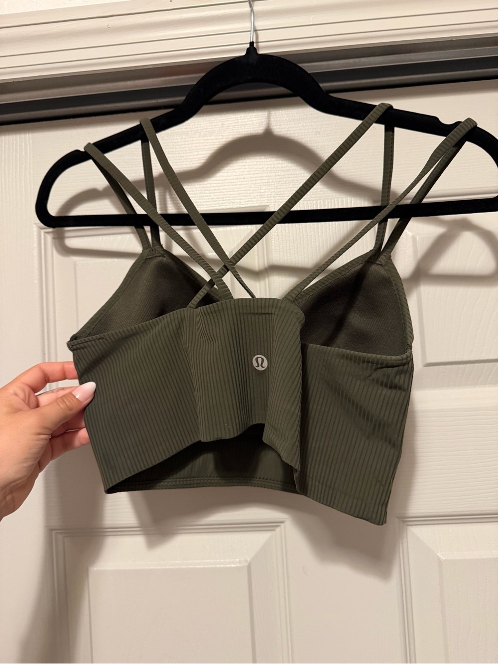 lululemon athletica Olive Ribbed Double-Strap Sports Bra - Picture 2 of 3